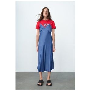 Zara blue slip dress